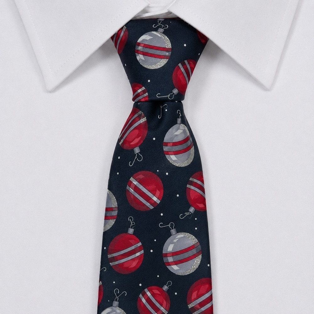 Holidays Silk Necktie Mens 59" Christmas Ornament Festive Holiday Party Festive